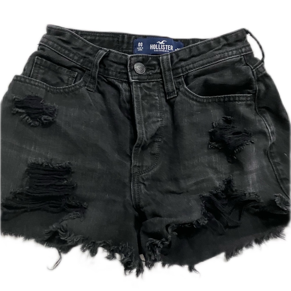 Black Hollister jean shorts 23 inch waist